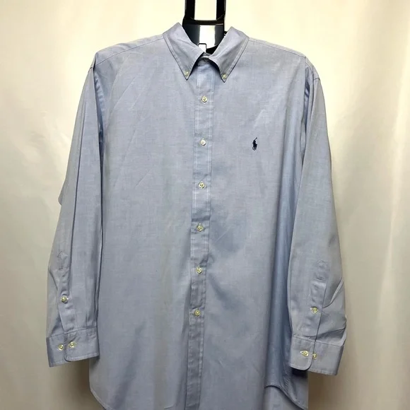 Ralph Lauren Men's Blue Shirt Size Large 16-1/2 - 32/33 Length 33” - Picture 2 of 8
